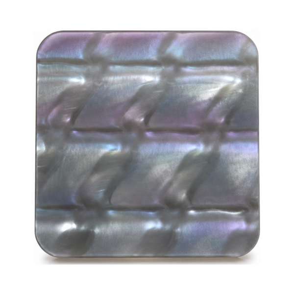 Lunar Bloom cast acrylic sheet — silvery lilac pearl with a woven texture and a soft moonlit sheen