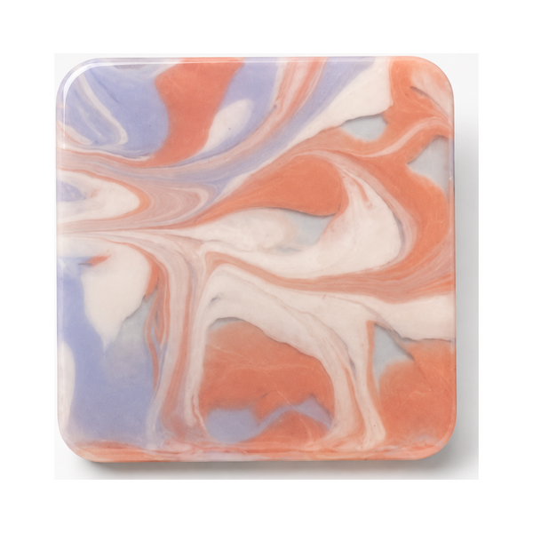 Sorbet Sky cast acrylic sheet — soft swirls of coral, periwinkle and cream in a dreamy sorbet marble