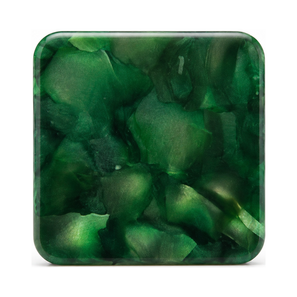 Jungle Mist cast acrylic sheet — layered emerald and forest greens with a jewel-like depth
