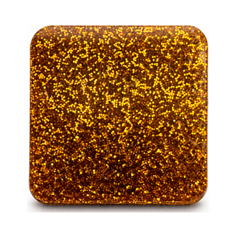 Molten Honey Glitter cast acrylic sheet — densely packed honey-gold and amber glitter