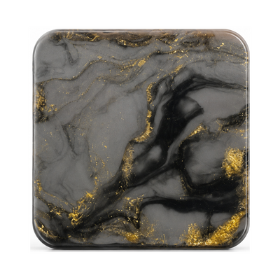 Golden Ash cast acrylic sheet — smoky grey marble threaded with black and shimmering gold veining