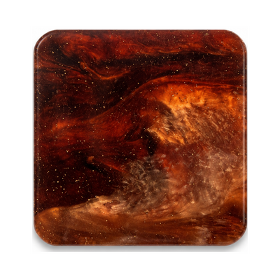 Autumn Ember cast acrylic sheet — glowing copper, rust and amber tones with a fiery sparkle