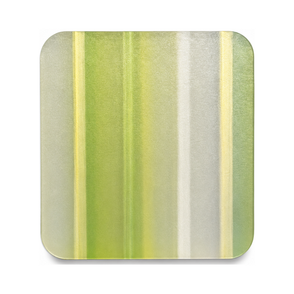 Mint Souffle cast acrylic sheet — fresh pistachio-green and silver pearl stripes