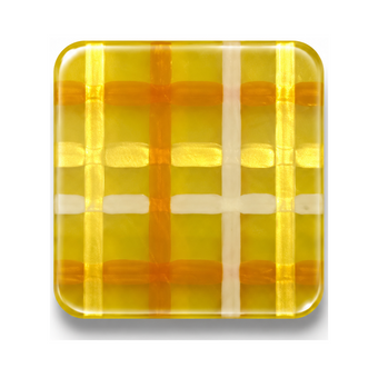 Sunny Honey cast acrylic sheet — a sunny yellow plaid woven with white and golden accents