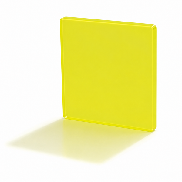 Fluro Yellow — 3mm cast acrylic sheet, high-vis fluorescent yellow