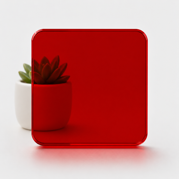 Red Tint — 3mm transparent tinted acrylic sheet, vivid see-through red