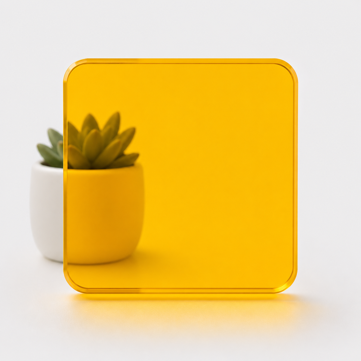 Yellow Tint — 3mm transparent tinted acrylic sheet, sunny see-through yellow