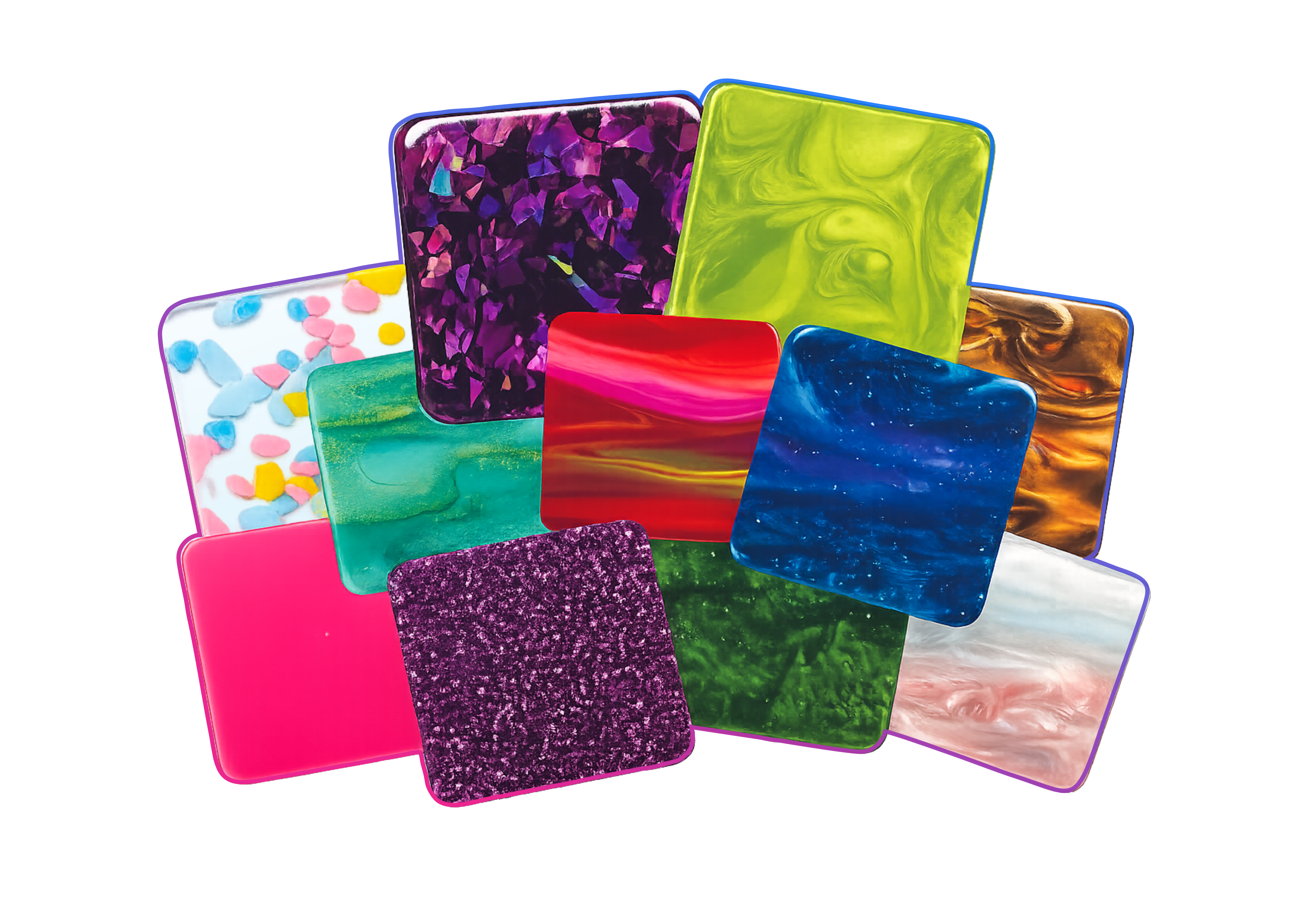 Acrylic colour swatches